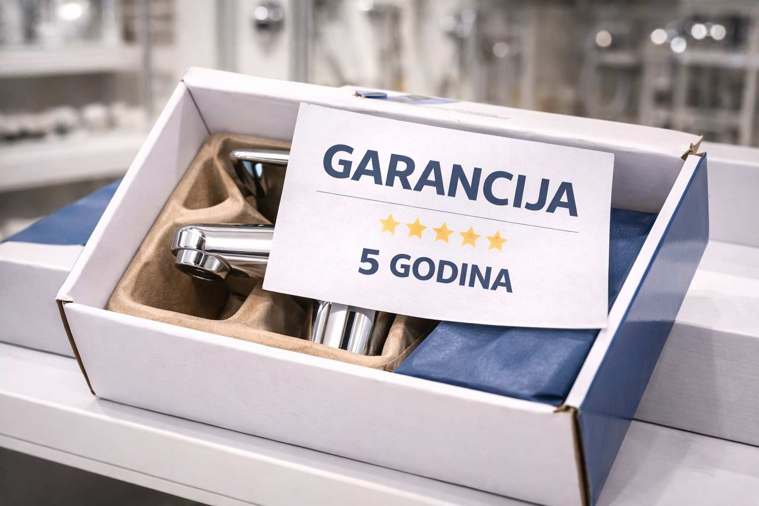 Baterija u kutiji sa pultom na kojoj je garancija